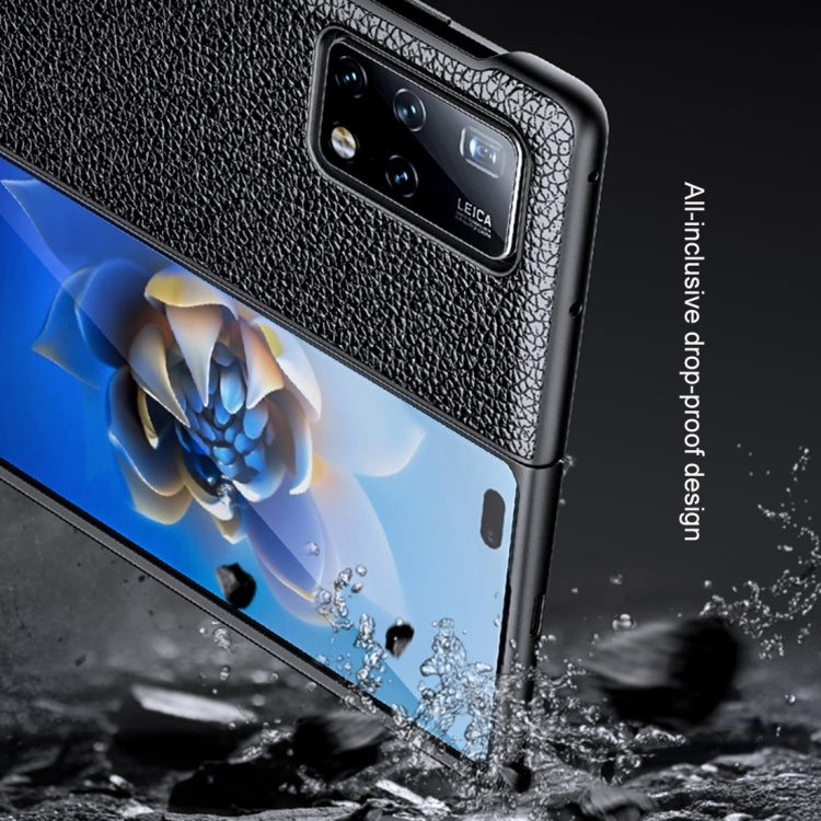 For Huawei Mate X2 Litchi Texture Cowhide Leather + TPU Shockproof Back Cover Case