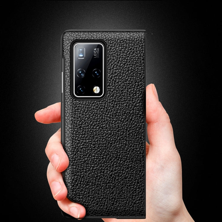 For Huawei Mate X2 Litchi Texture Cowhide Leather + TPU Shockproof Back Cover Case