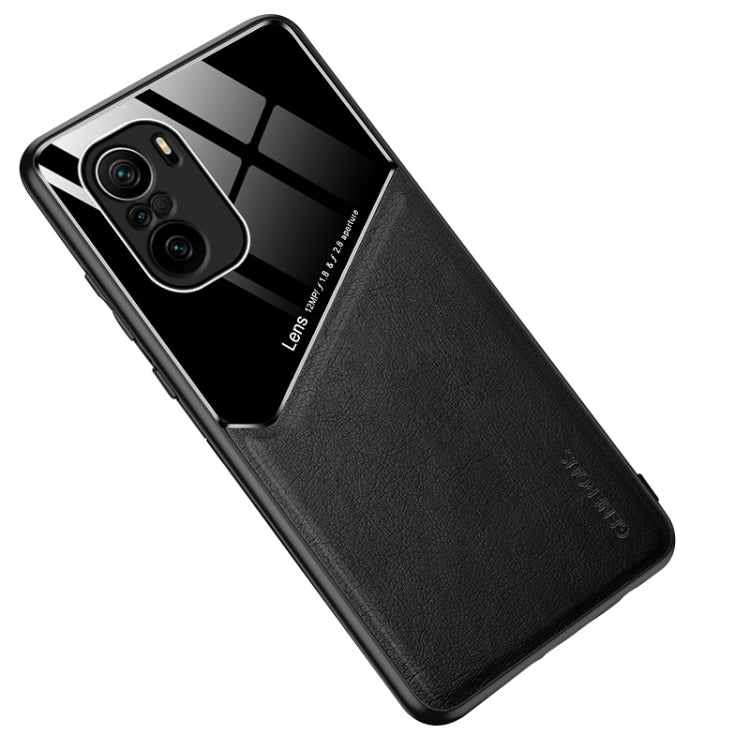 For Xiaomi Redmi K40 All-inclusive Leather + Organic Glass Protective Case with Metal Iron Sheet