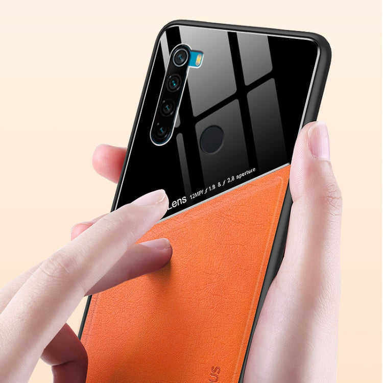 For Xiaomi Redmi Note 8T All-inclusive Leather + Organic Glass Protective Case with Metal Iron Sheet