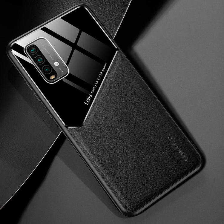 For Xiaomi Redmi Note 9 4G All-inclusive Leather + Organic Glass Protective Case with Metal Iron Sheet