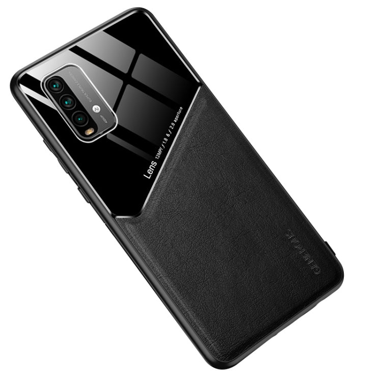 For Xiaomi Redmi Note 9 4G All-inclusive Leather + Organic Glass Protective Case with Metal Iron Sheet