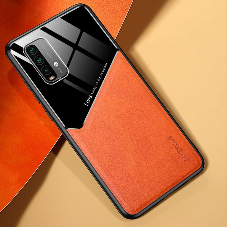 For Xiaomi Redmi Note 9 4G All-inclusive Leather + Organic Glass Protective Case with Metal Iron Sheet