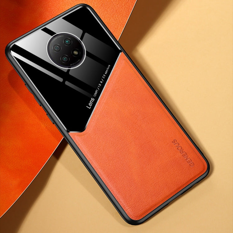 For Xiaomi Redmi Note 9 5G All-inclusive Leather + Organic Glass Protective Case with Metal Iron Sheet