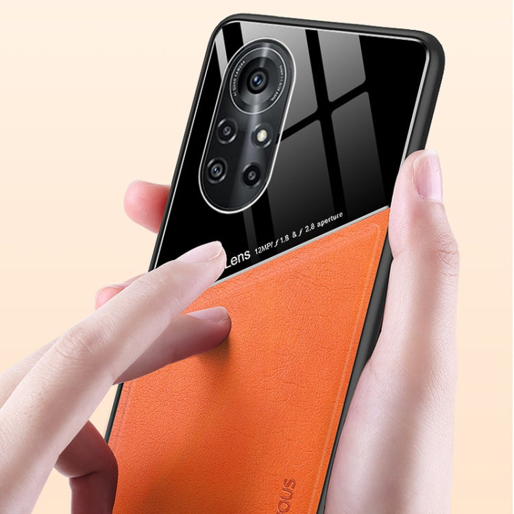 For Huawei nova 8 5G All-inclusive Leather + Organic Glass Protective Case with Metal Iron Sheet