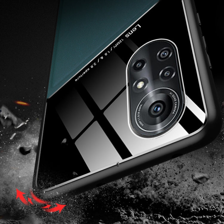 For Huawei nova 8 5G All-inclusive Leather + Organic Glass Protective Case with Metal Iron Sheet