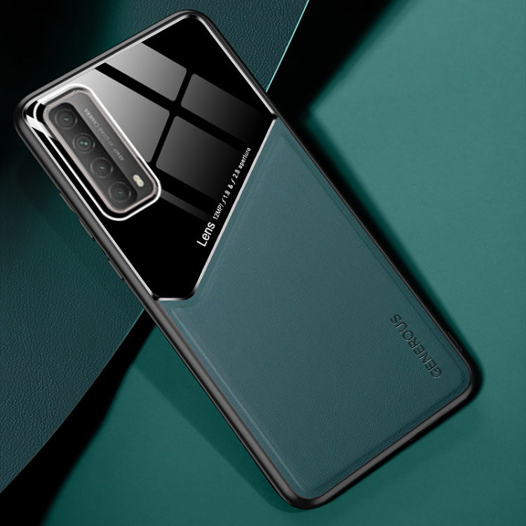 For Huawei P Smart 2021 All-inclusive Leather + Organic Glass Protective Case with Metal Iron Sheet