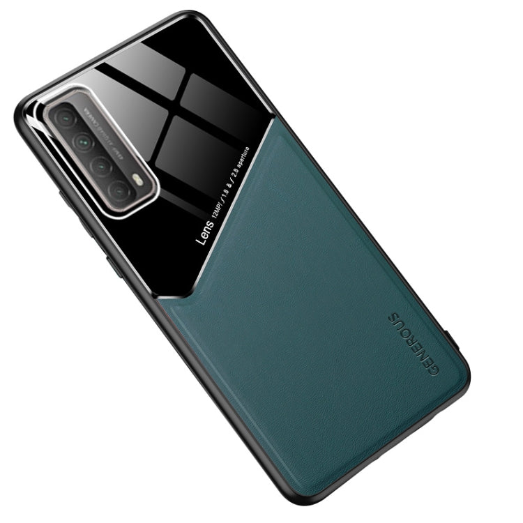 For Huawei P Smart 2021 All-inclusive Leather + Organic Glass Protective Case with Metal Iron Sheet