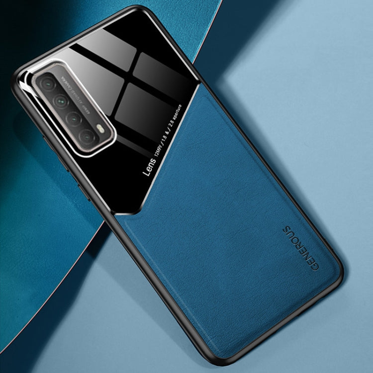 For Huawei P Smart 2021 All-inclusive Leather + Organic Glass Protective Case with Metal Iron Sheet