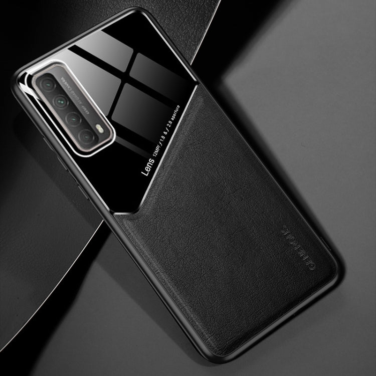 For Huawei P Smart 2021 All-inclusive Leather + Organic Glass Protective Case with Metal Iron Sheet