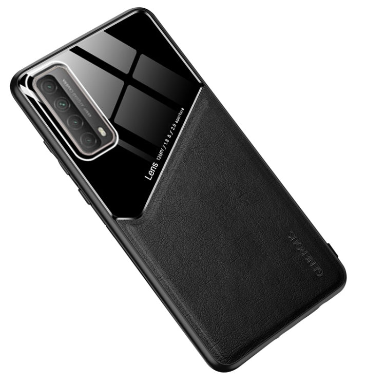 For Huawei P Smart 2021 All-inclusive Leather + Organic Glass Protective Case with Metal Iron Sheet