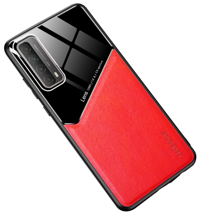 For Huawei P Smart 2021 All-inclusive Leather + Organic Glass Protective Case with Metal Iron Sheet