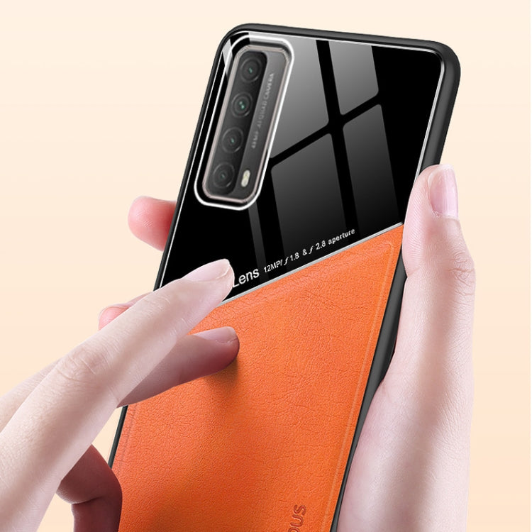For Huawei P Smart 2021 All-inclusive Leather + Organic Glass Protective Case with Metal Iron Sheet
