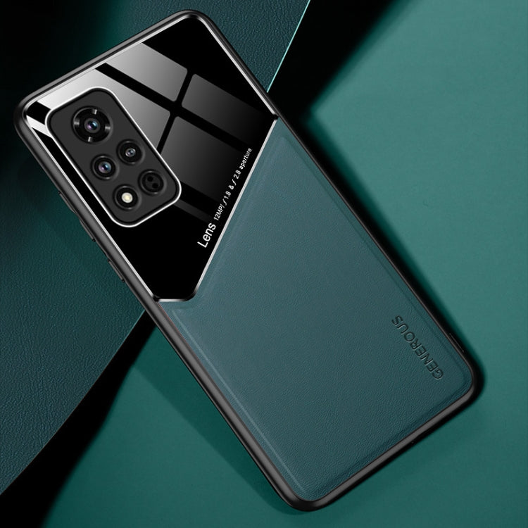 For Honor V40 All-inclusive Leather + Organic Glass Protective Case with Metal Iron Sheet