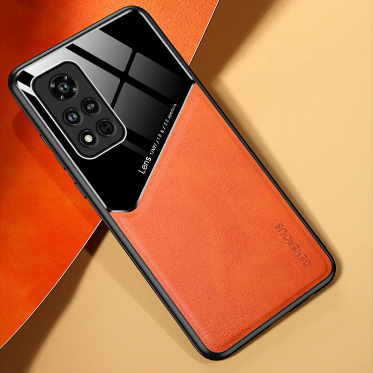 For Honor V40 All-inclusive Leather + Organic Glass Protective Case with Metal Iron Sheet