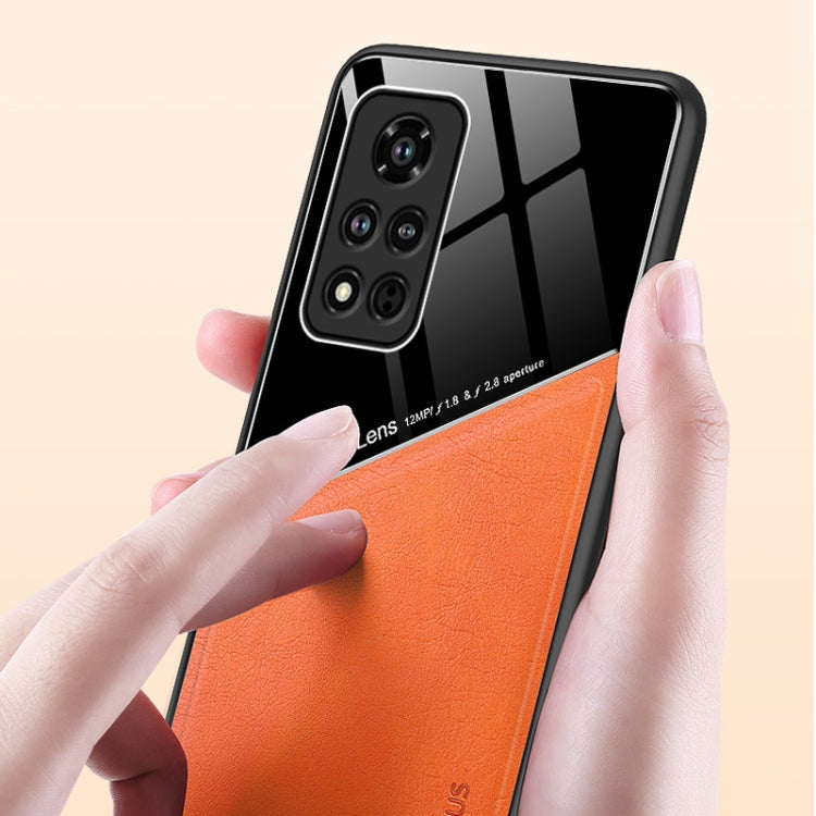 For Honor V40 All-inclusive Leather + Organic Glass Protective Case with Metal Iron Sheet