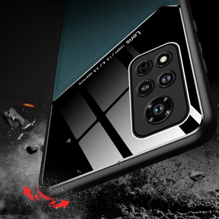 For Honor V40 All-inclusive Leather + Organic Glass Protective Case with Metal Iron Sheet