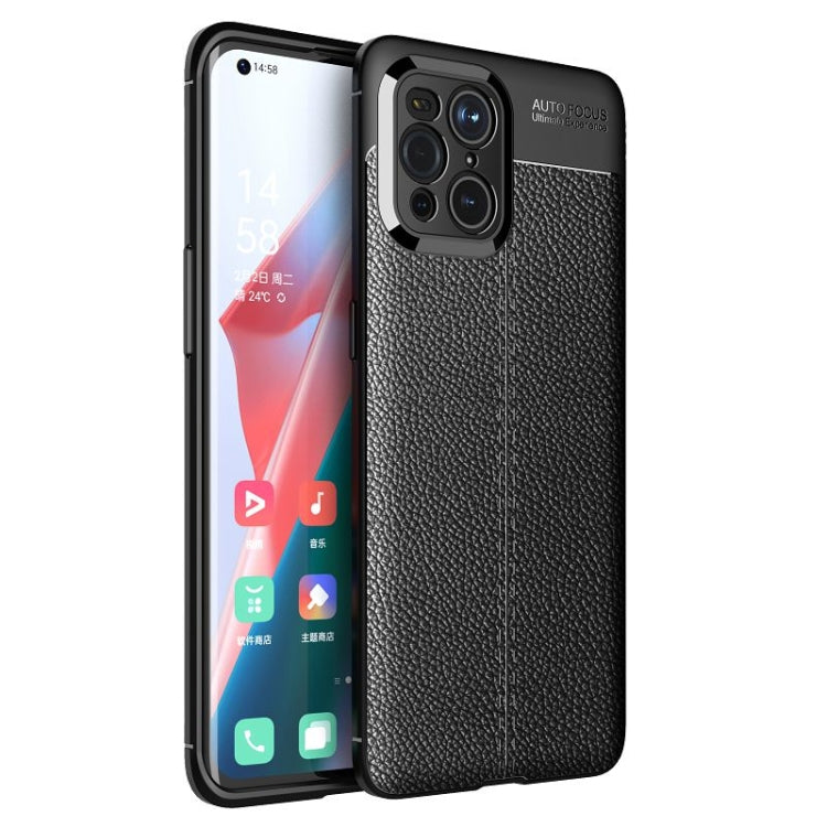 For OPPO Find X3 Litchi Texture TPU Shockproof Case