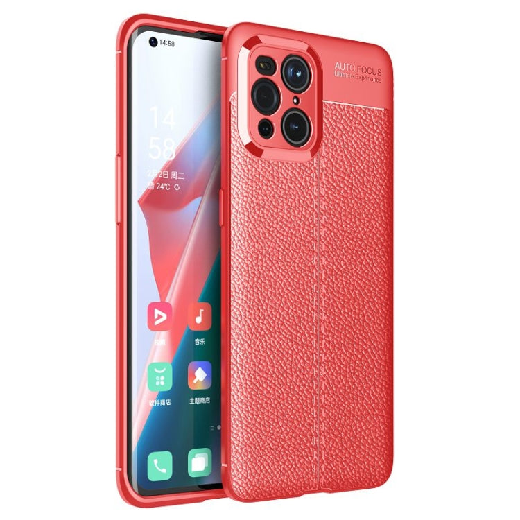 For OPPO Find X3 Litchi Texture TPU Shockproof Case