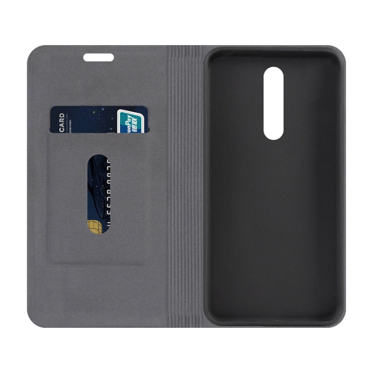 For Meizu M6T Canvas Three-color Stitching Business Horizontal Flip Leather Case with Holder & Card Slot