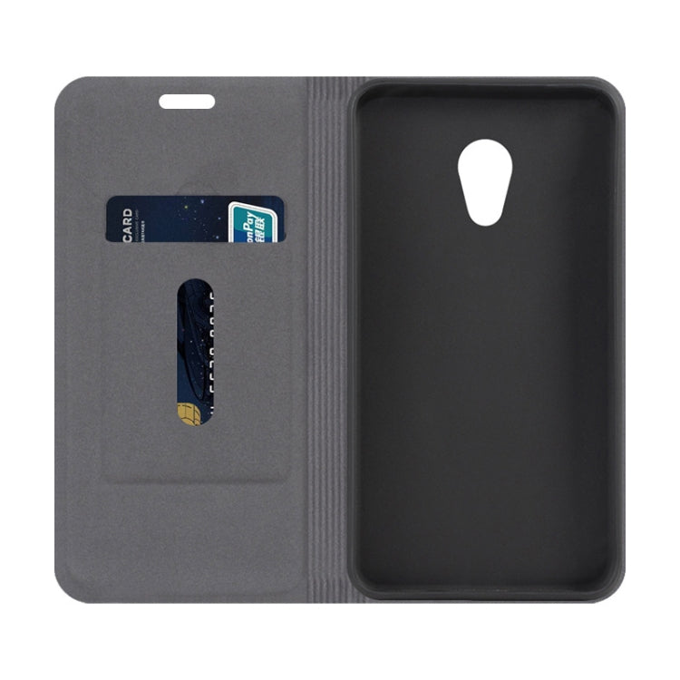 For Meizu Pro 6 Plus Canvas Three-color Stitching Business Horizontal Flip Leather Case with Holder & Card Slot