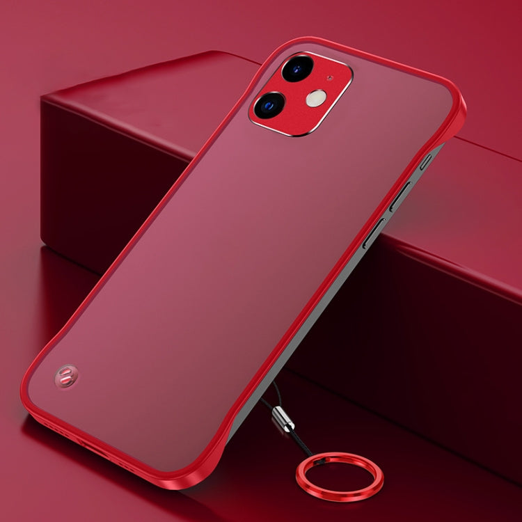For iPhone 12 mini Frosted Soft Four-corner Shockproof Case with Finger Ring Strap & Metal Lens Cover