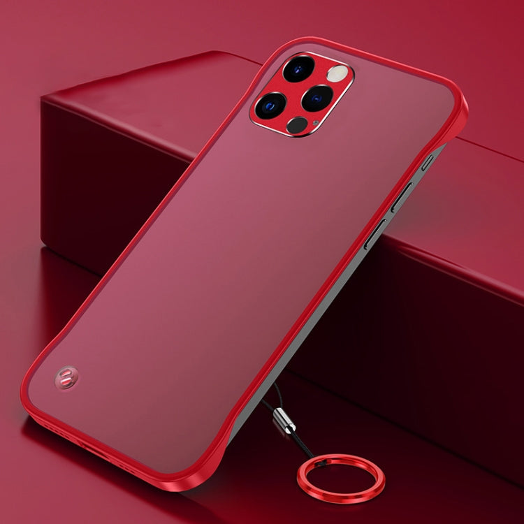 For iPhone 11 Pro Frosted Soft Four-corner Shockproof Case with Finger Ring Strap & Metal Lens Cover