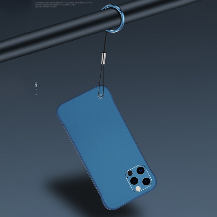 For iPhone 11 Pro Frosted Soft Four-corner Shockproof Case with Finger Ring Strap & Metal Lens Cover