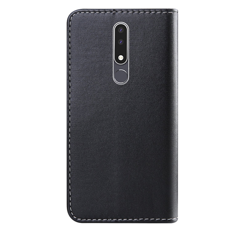 For Nokia 3.1 Plus Tricolor Stitching Horizontal Flip TPU + PU Leather Case with Holder & Card Slots & Wallet