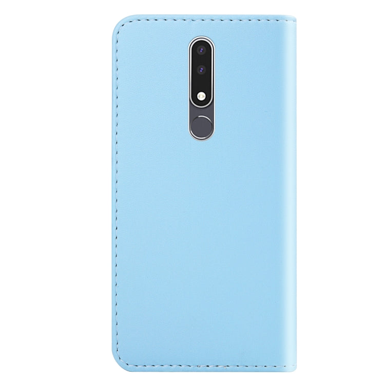 For Nokia 3.1 Plus Tricolor Stitching Horizontal Flip TPU + PU Leather Case with Holder & Card Slots & Wallet