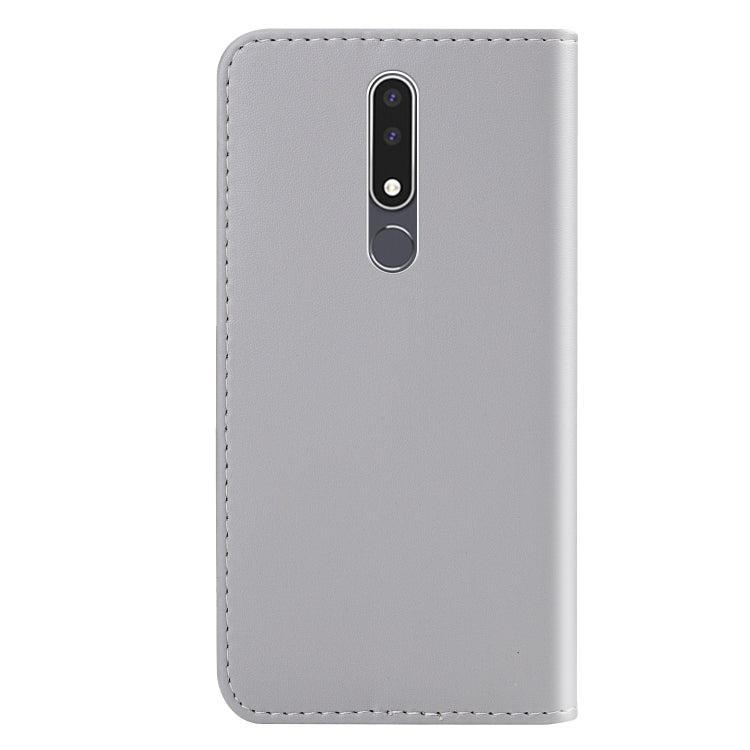 For Nokia 3.1 Plus Tricolor Stitching Horizontal Flip TPU + PU Leather Case with Holder & Card Slots & Wallet