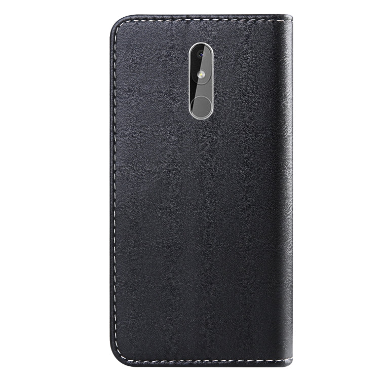 For Nokia 3.2 Tricolor Stitching Horizontal Flip TPU + PU Leather Case with Holder & Card Slots & Wallet