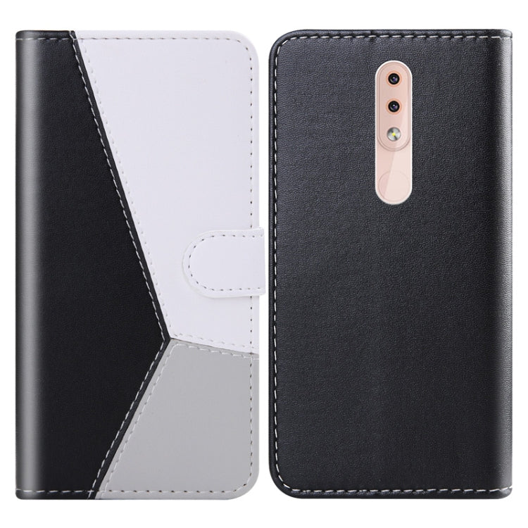 For Nokia 4.2 Tricolor Stitching Horizontal Flip TPU + PU Leather Case with Holder & Card Slots & Wallet