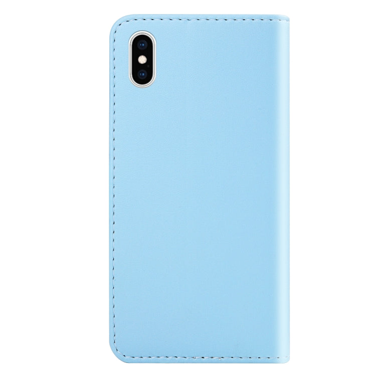 For iPhone X / XS Tricolor Stitching Horizontal Flip TPU + PU Leather Case with Holder & Card Slots & Wallet