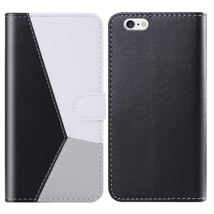 For iPhone 6s / 6 Tricolor Stitching Horizontal Flip TPU + PU Leather Case with Holder & Card Slots & Wallet