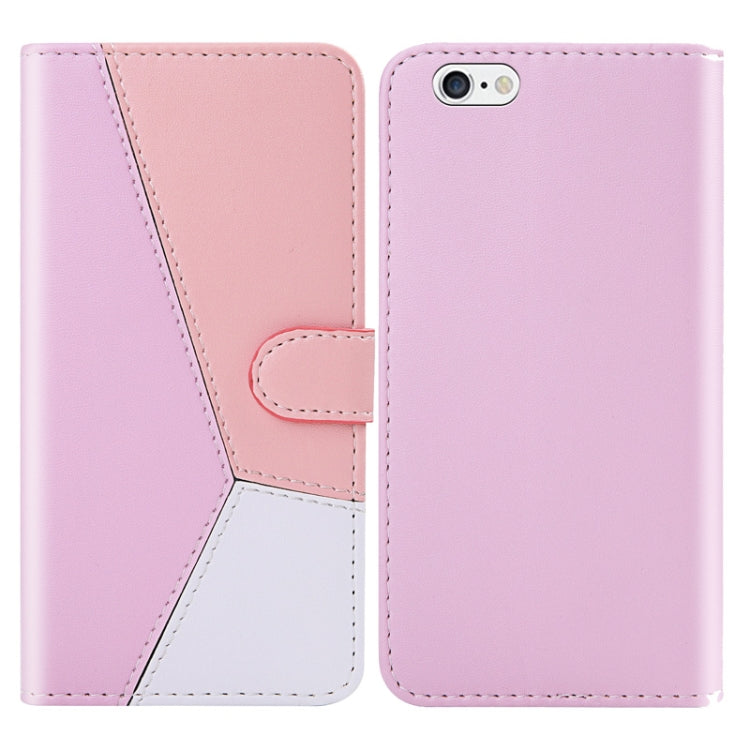 For iPhone 6s / 6 Tricolor Stitching Horizontal Flip TPU + PU Leather Case with Holder & Card Slots & Wallet