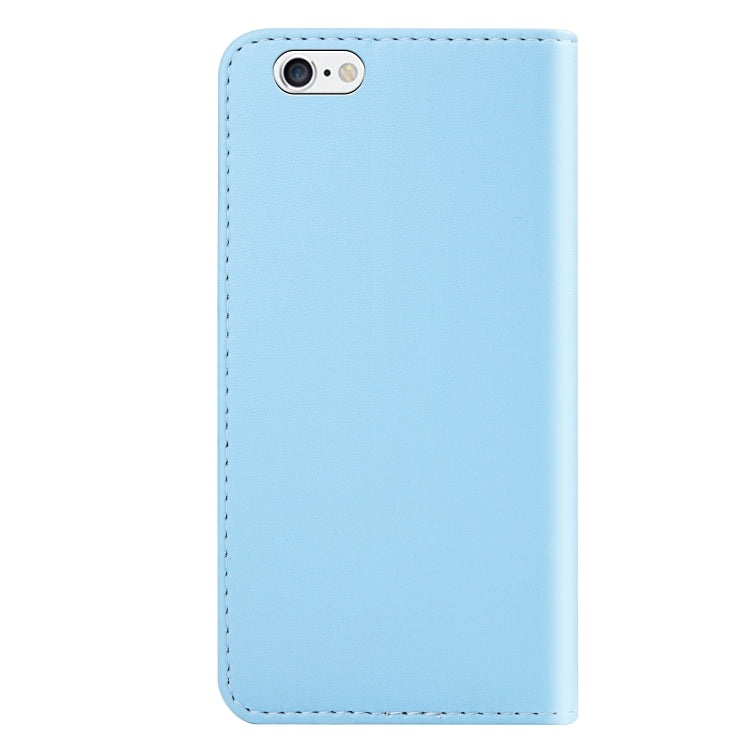 For iPhone 6s Plus / 6 Plus Tricolor Stitching Horizontal Flip TPU + PU Leather Case with Holder & Card Slots & Wallet