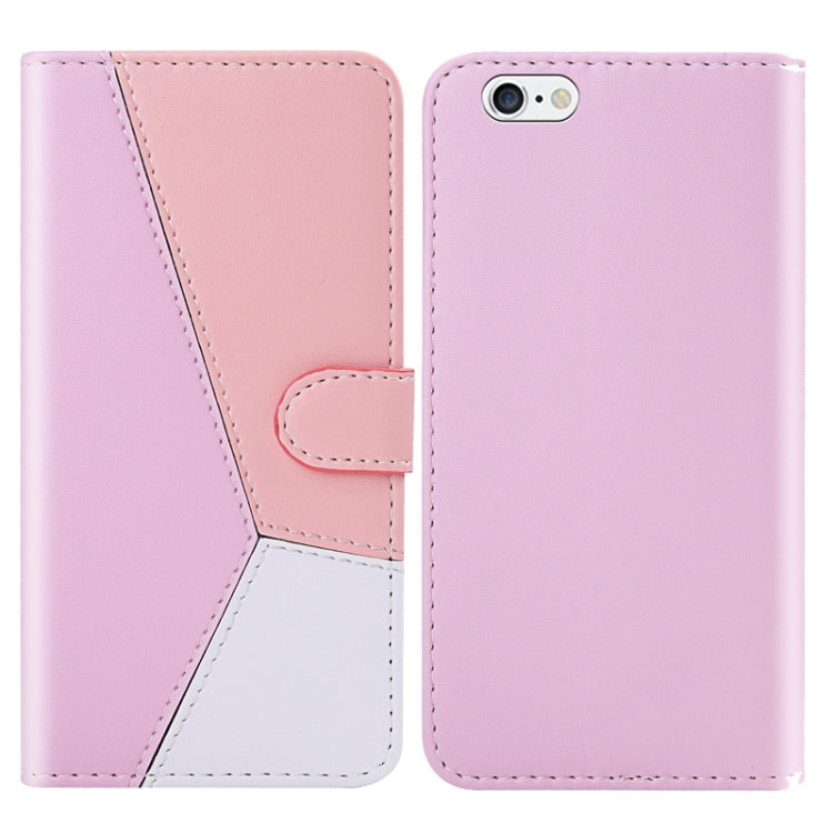 For iPhone SE 2022 / SE 2020 / 8 / 7 Tricolor Stitching Horizontal Flip TPU + PU Leather Case with Holder & Card Slots & Wallet