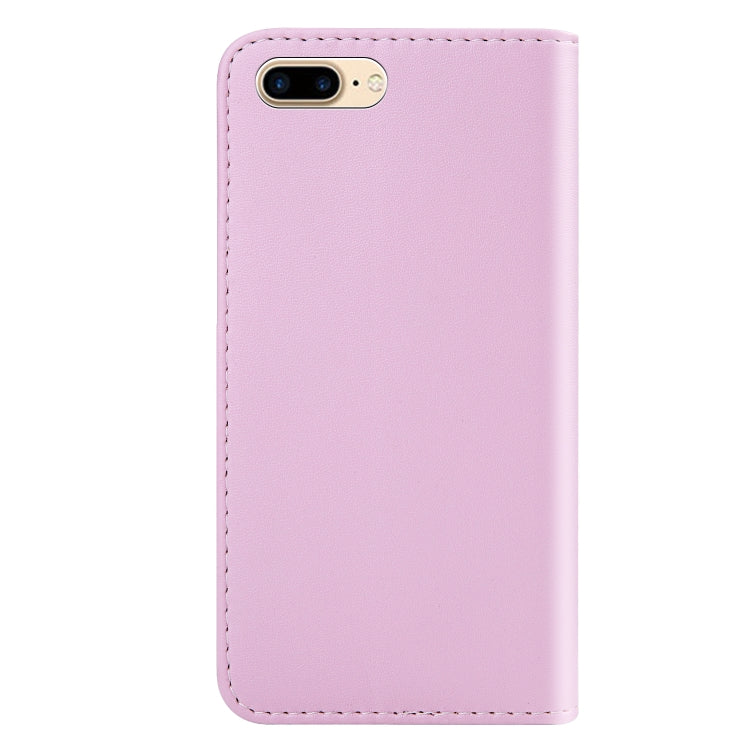 For iPhone 8 Plus / 7 Plus Tricolor Stitching Horizontal Flip TPU + PU Leather Case with Holder & Card Slots & Wallet