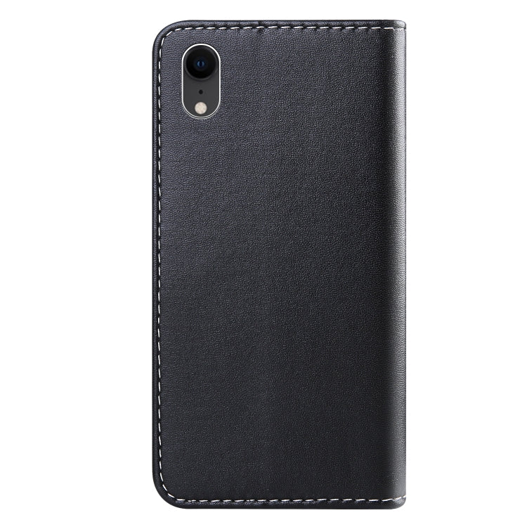 For iPhone XR Tricolor Stitching Horizontal Flip TPU + PU Leather Case with Holder & Card Slots & Wallet
