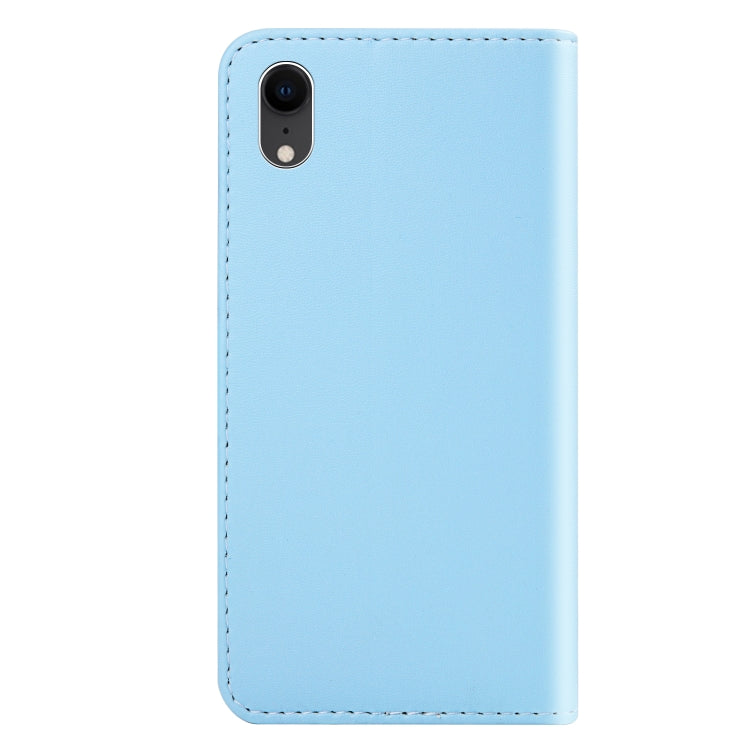 For iPhone XR Tricolor Stitching Horizontal Flip TPU + PU Leather Case with Holder & Card Slots & Wallet