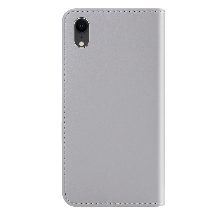 For iPhone XR Tricolor Stitching Horizontal Flip TPU + PU Leather Case with Holder & Card Slots & Wallet