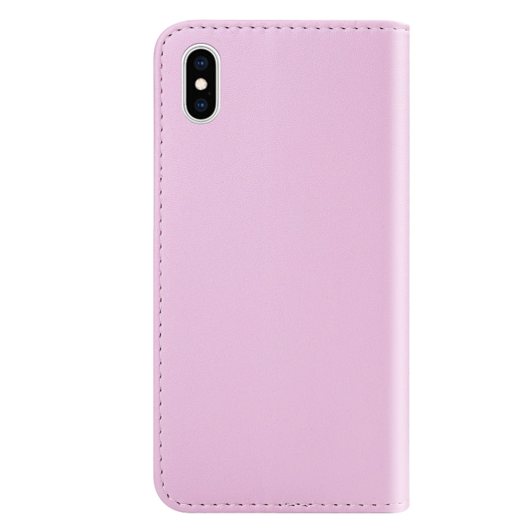 For iPhone XS Max Tricolor Stitching Horizontal Flip TPU + PU Leather Case with Holder & Card Slots & Wallet