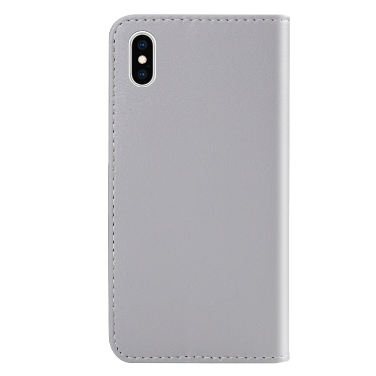 For iPhone XS Max Tricolor Stitching Horizontal Flip TPU + PU Leather Case with Holder & Card Slots & Wallet