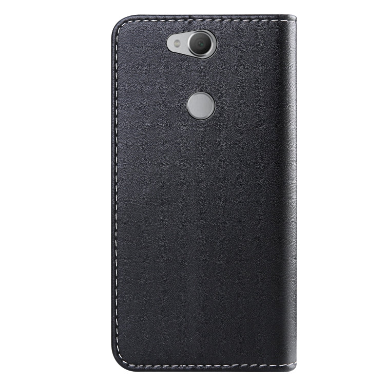 For Sony Xperia XA2 Tricolor Stitching Horizontal Flip TPU + PU Leather Case with Holder & Card Slots & Wallet
