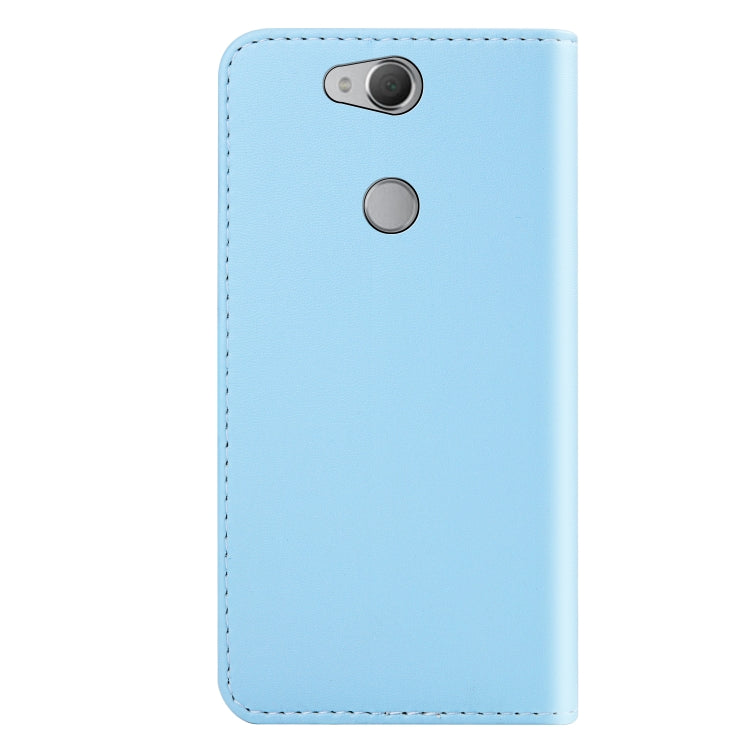 For Sony Xperia XA2 Tricolor Stitching Horizontal Flip TPU + PU Leather Case with Holder & Card Slots & Wallet