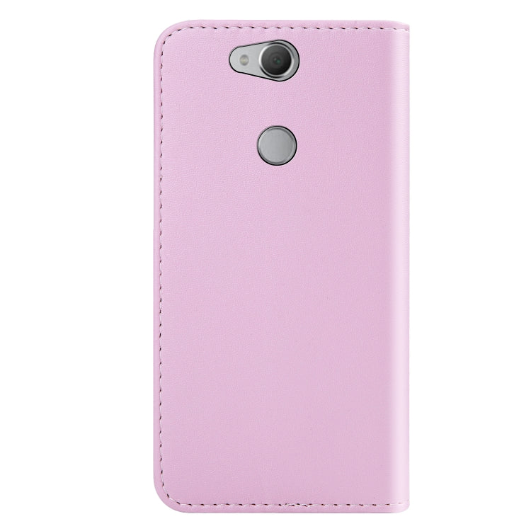 For Sony Xperia XA2 Tricolor Stitching Horizontal Flip TPU + PU Leather Case with Holder & Card Slots & Wallet