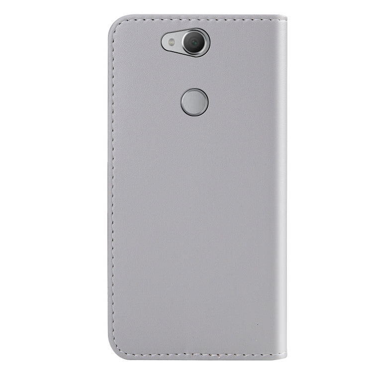 For Sony Xperia XA2 Tricolor Stitching Horizontal Flip TPU + PU Leather Case with Holder & Card Slots & Wallet
