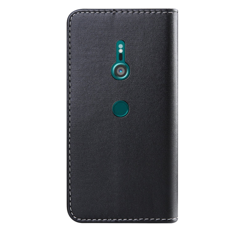 For Sony Xperia XZ3 Tricolor Stitching Horizontal Flip TPU + PU Leather Case with Holder & Card Slots & Wallet