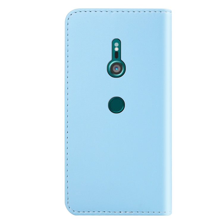 For Sony Xperia XZ3 Tricolor Stitching Horizontal Flip TPU + PU Leather Case with Holder & Card Slots & Wallet
